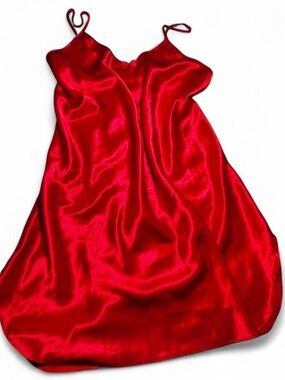 Red Satin Slip Dress
